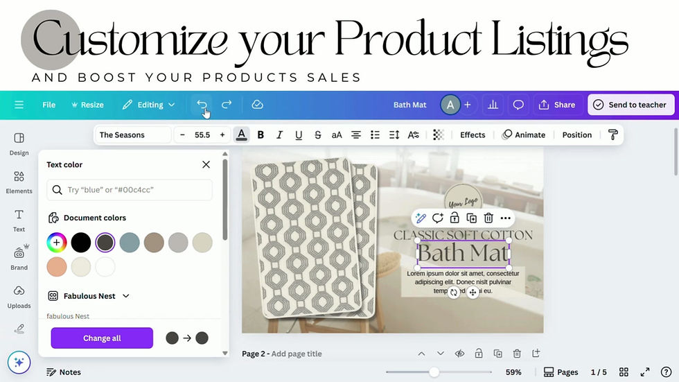 Thumbnail: Bathroom décor Amazon A+ Content template created in Canva