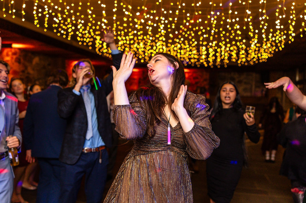 people danicing at a wedding at  Tyler Arboretum in Media, Pennsylvania