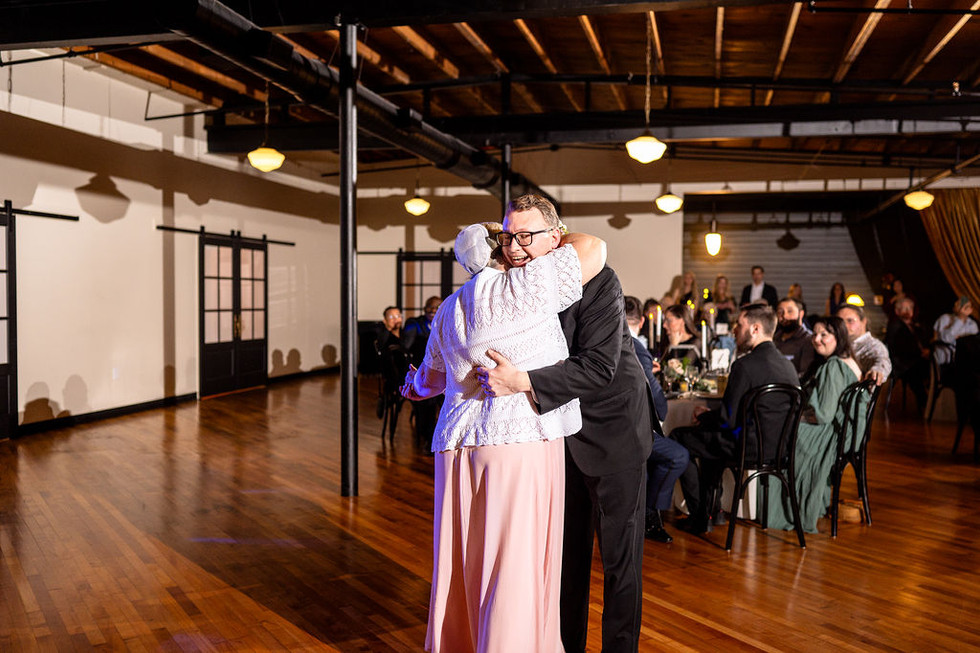 mother and son dancing at Lincoln Shoe Co.  in Lititz Pennsylvania