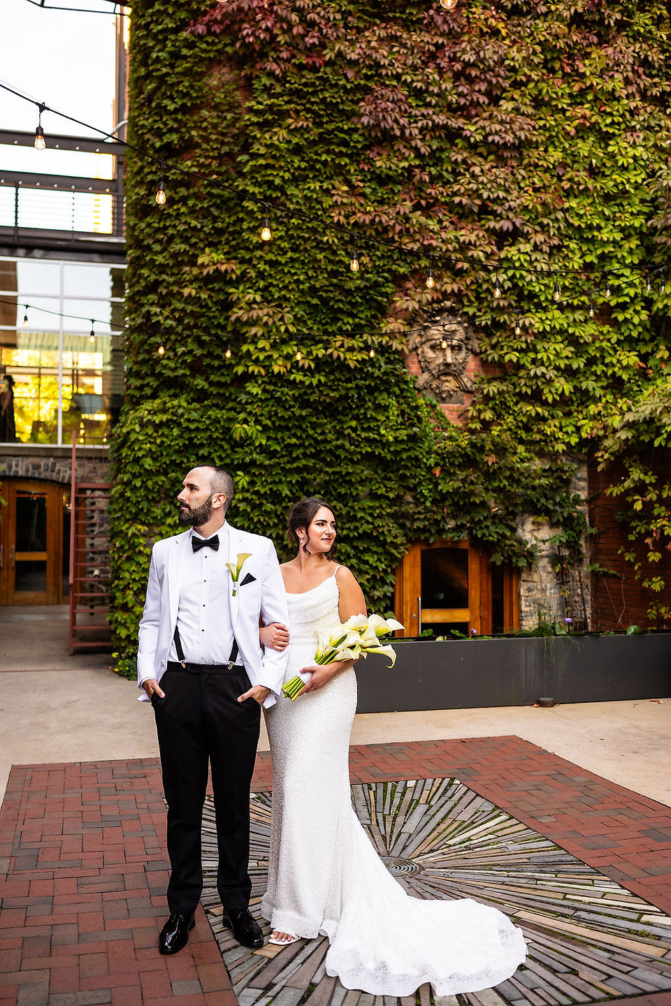 bride and groom posing at Excelsior in Lancaster Pennsylvania