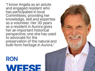 Endorsement from Ron Weese, Councillor of Ward One