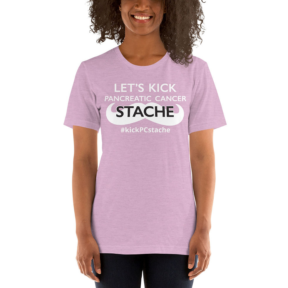 Thumbnail: Kick "Pancreatic Cancer" Stache Short-Sleeve Unisex T-Shirt