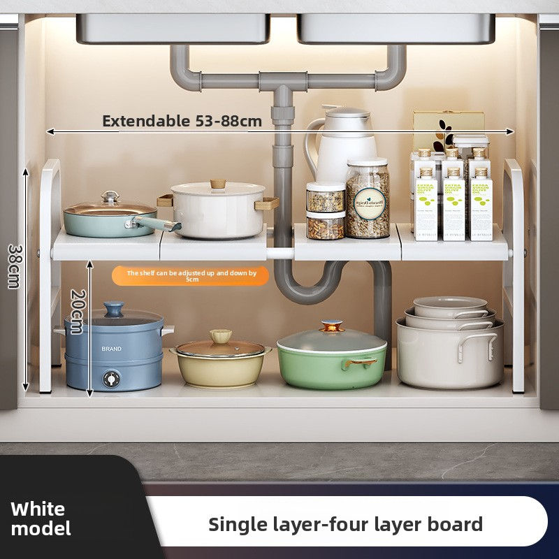 Thumbnail: Adjustable Kitchen Sink Cabinet Storage Rack