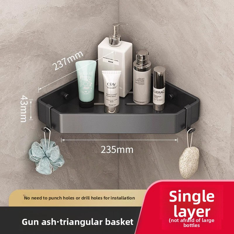 Thumbnail: punch-free bathroom wall-mounted storage rack