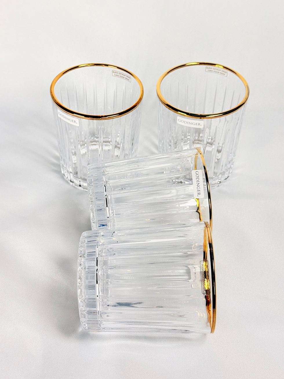 Thumbnail: HAND PAINTED GOLD OLD FASHION WHISKEY GLASSES 4pcs