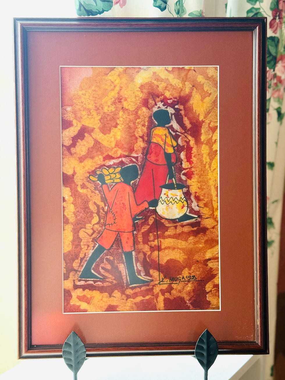 Thumbnail: 19.5”x14.5” African art by K.Muga’98