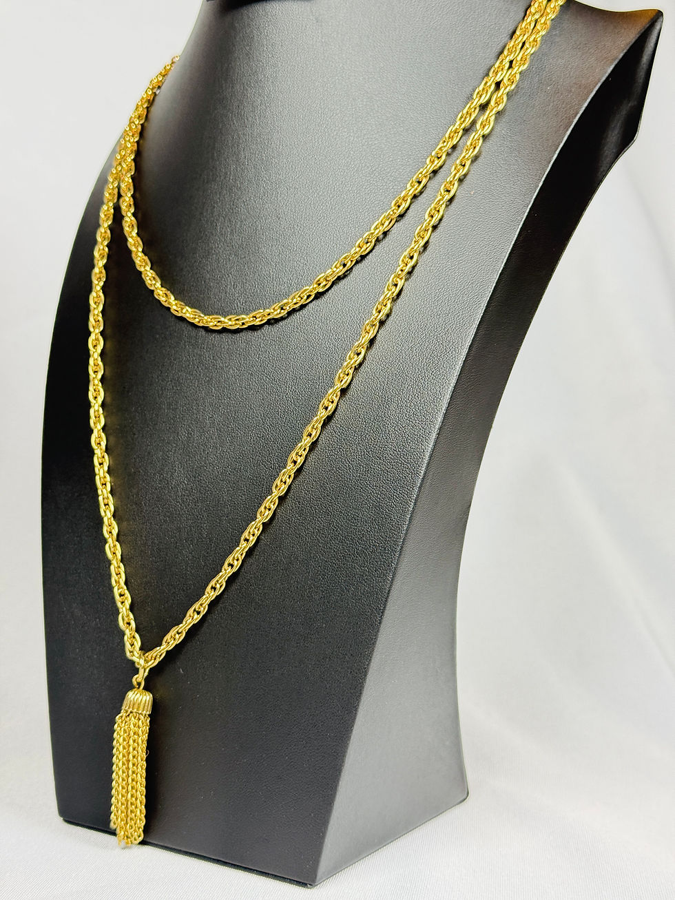 Thumbnail: GOLD TONE LONG TWO CHAIN NECKLACE