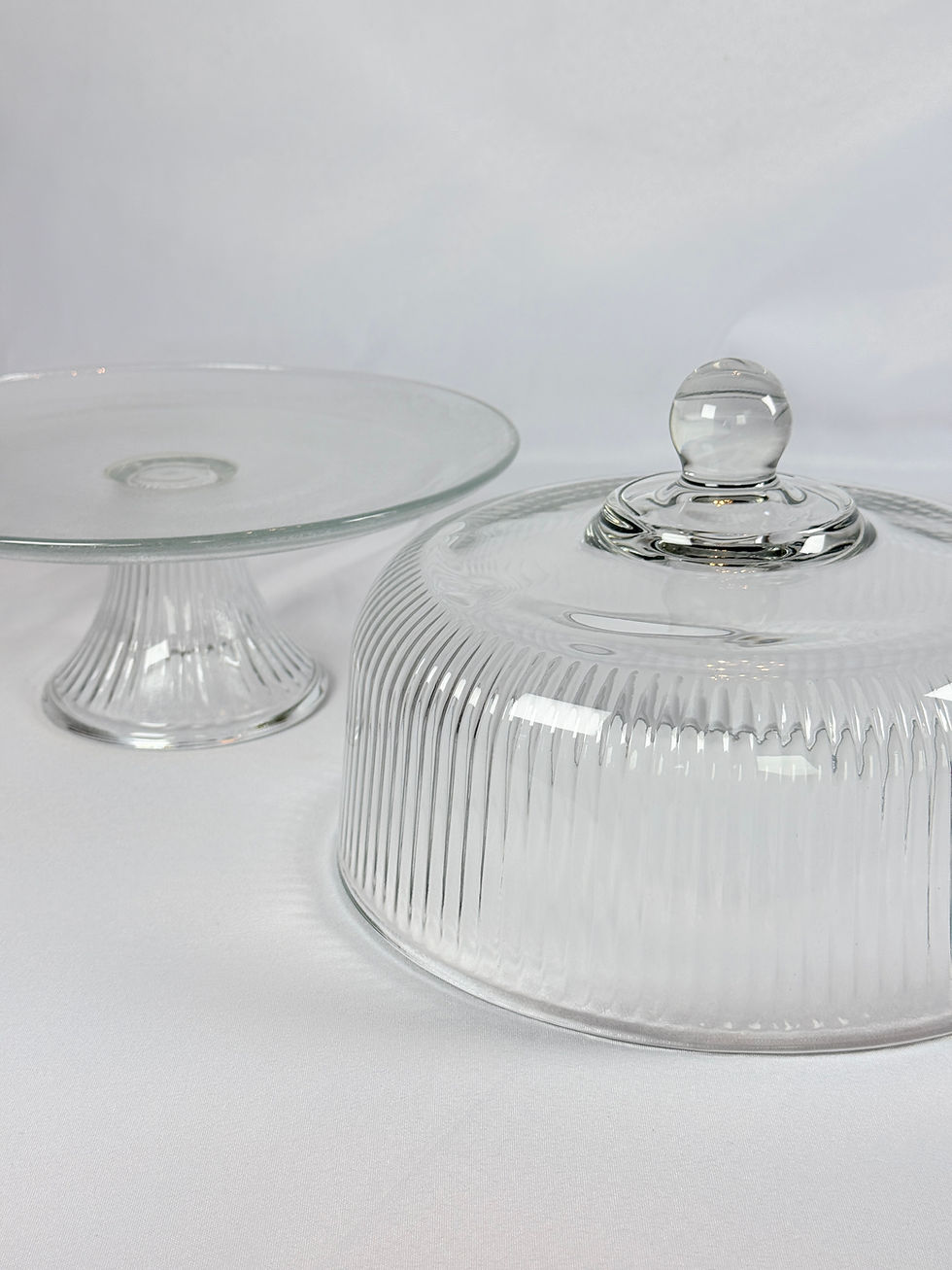 Thumbnail: VINTAGE ANCHOR HOCKING RIBBED CAKE DOME