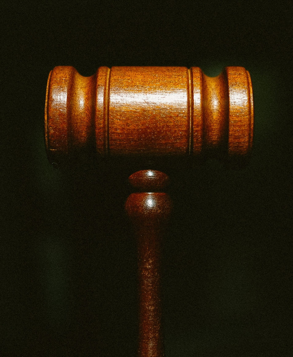 Civil litigation — wooden gavel in courtroom