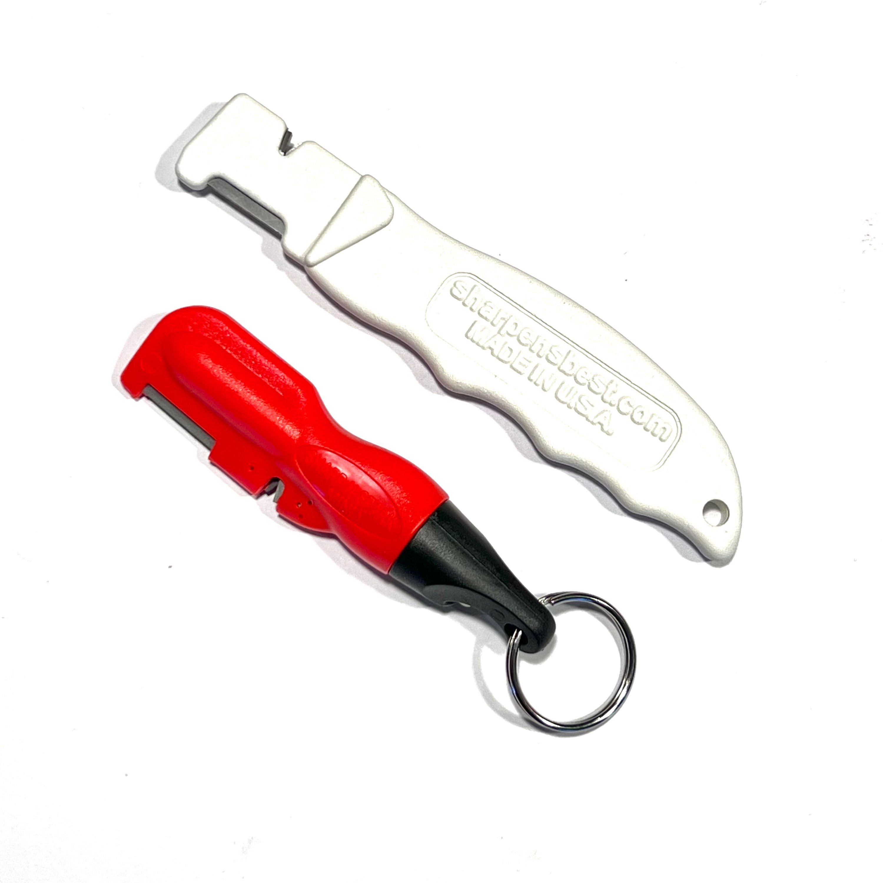 White Longhandle + Sharp N Spark Pocket Sharpener 4-n-1