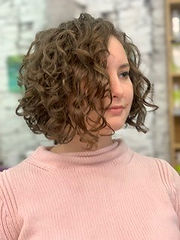 long hair dark green top with salon behi