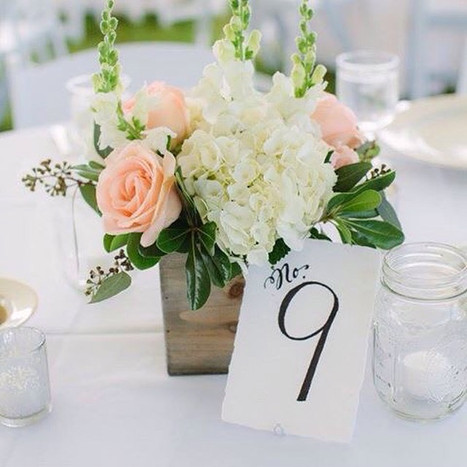 Hand lettered Table Numbers