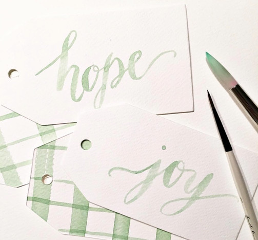 Watercolor brush lettering