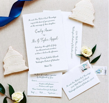 Invitation Suite with Hand calligraphy and Letterpress