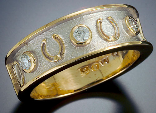 Men's Horse Shoe Diamond Band Ring