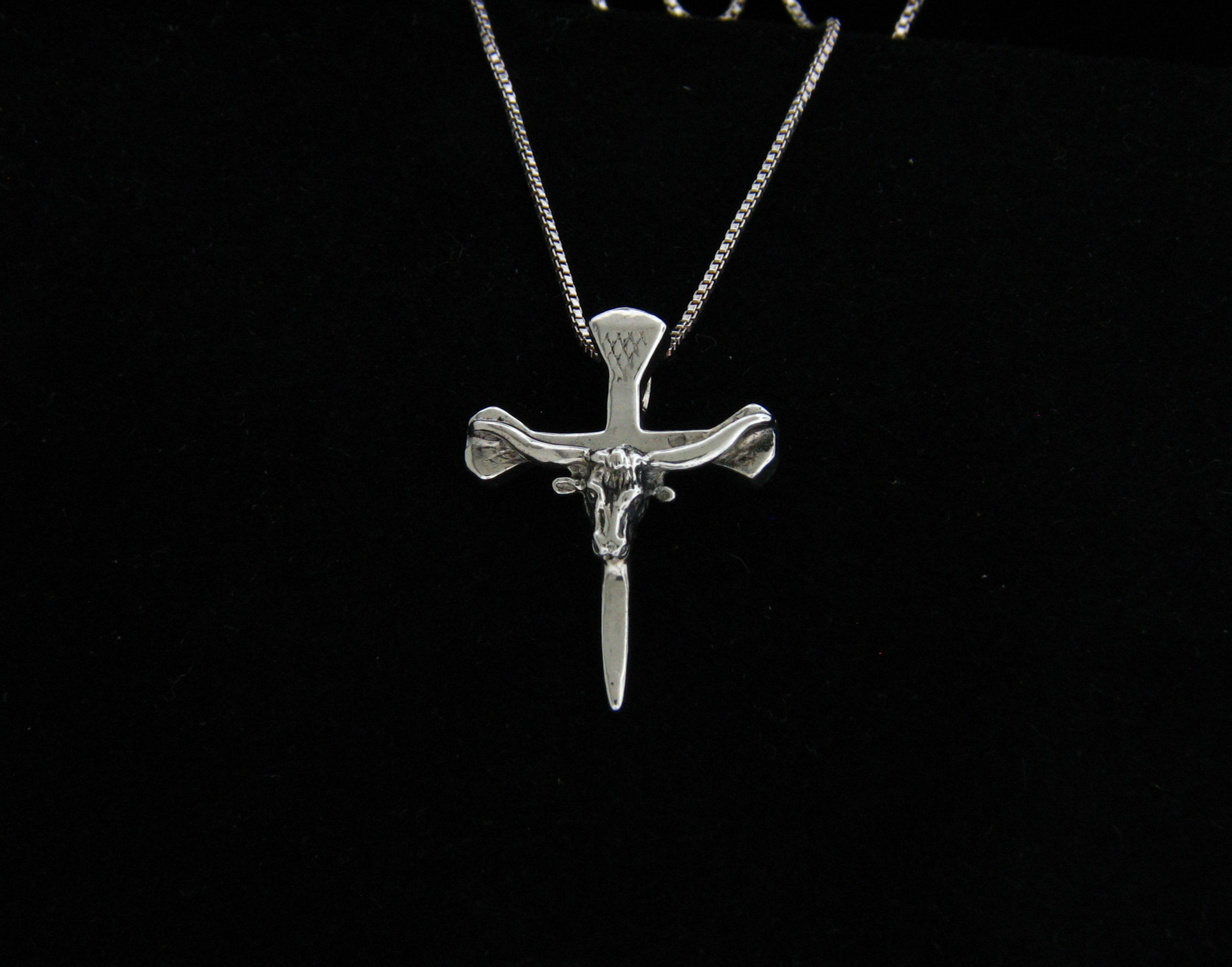 Sterling Silver Nail Cross Pendant