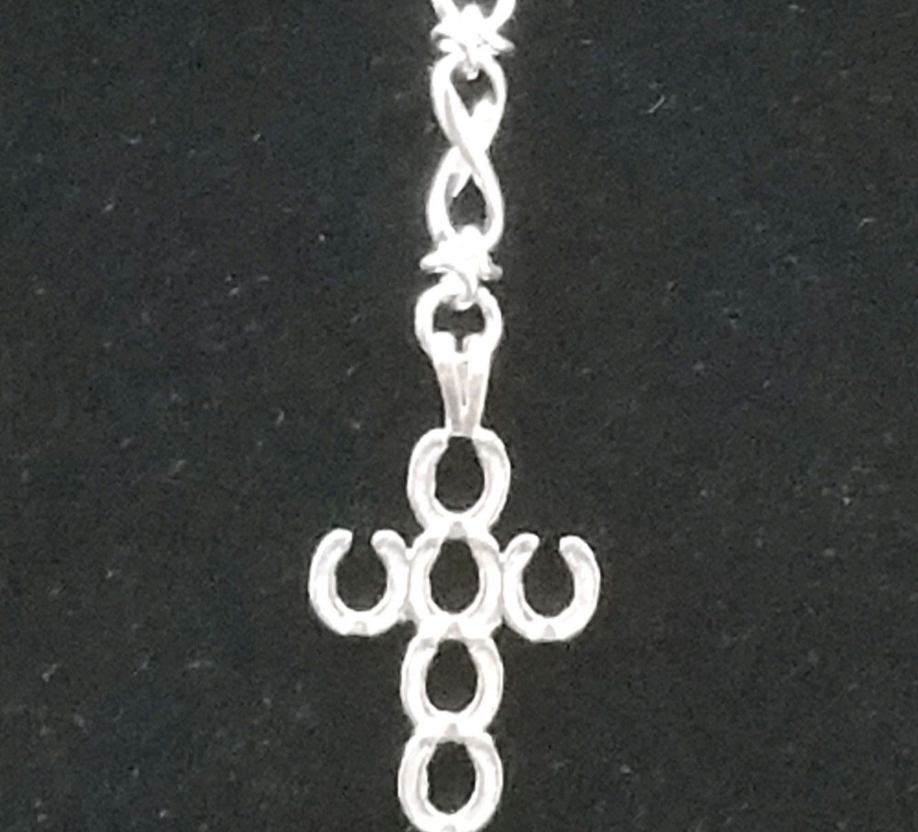Sterling Silver Infinity Horseshoe Cross Pendant