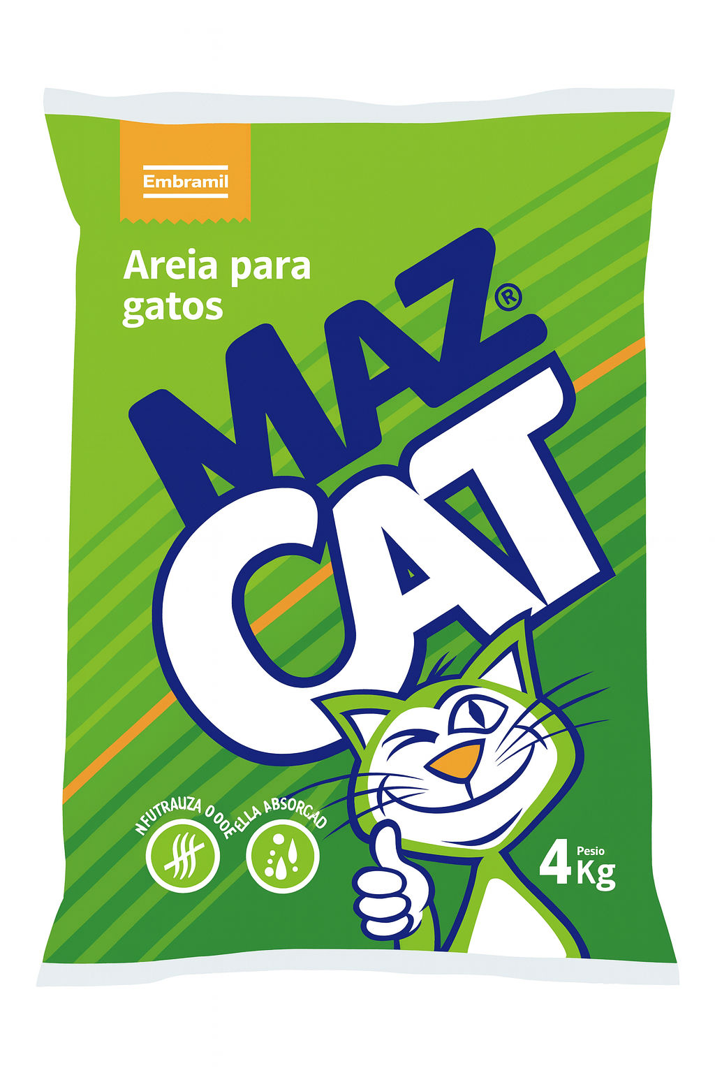Areia Sanitária Maz Cat 4kg – Alta Absorção e Controle de Odor