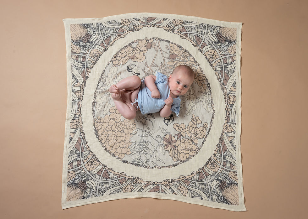 Thumbnail: BUTERFLIES- Muslin Swaddle Blanket- summer blanket