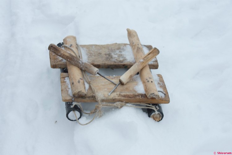 The Homemade skis with brakes