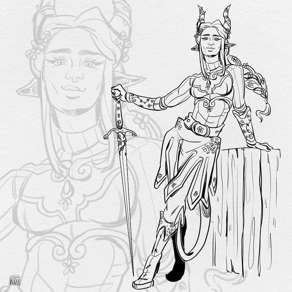 Thumbnail: Character Art Commission - Linework