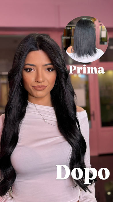 Le extension capelli trasformano ogni chioma: da semplice a spettacolare! Guarda il risultato di questa applicazione professionale nel nostro salone.