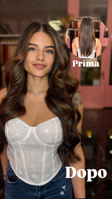  Vuoi una chioma lunga e folta? Le nostre extension capelli sono la soluzione ideale. Ecco il risultato prima e dopo: naturale, morbido e pieno di stile.
