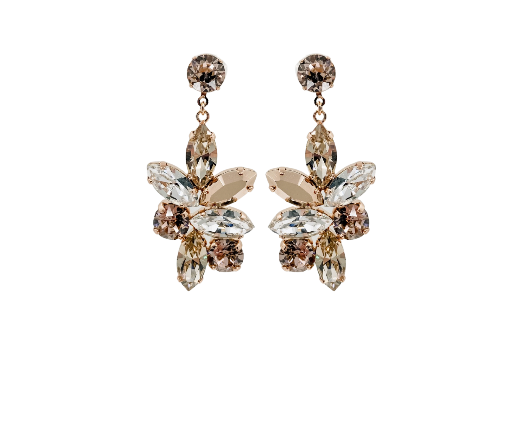 statement pink swarovski bridesmaids earrings