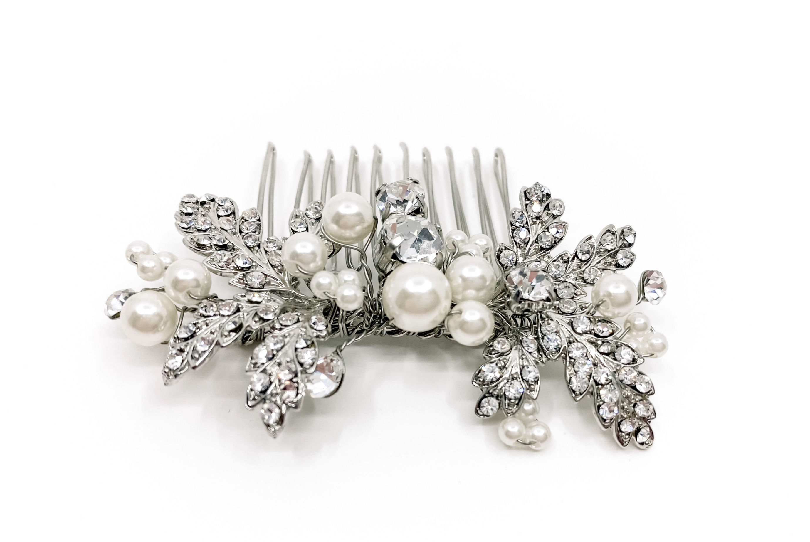 Elora Small Leaf and Pearl Comb