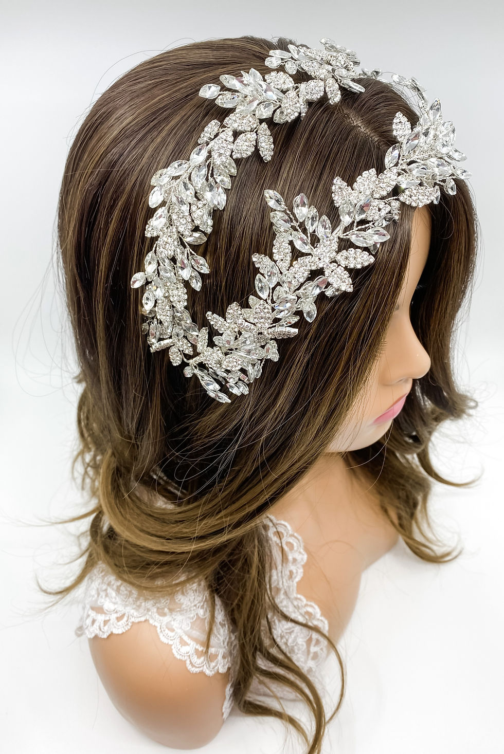 Thumbnail: double leaf bridal headband