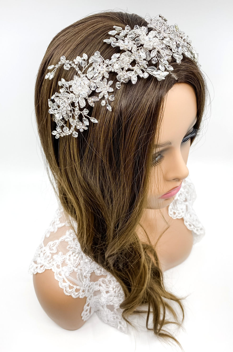 Thumbnail: Rhinestone Swarovski bridal silver headband