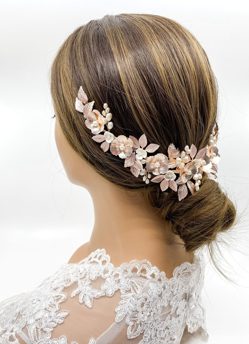 Thumbnail: Melody Rose Gold Floral Headpiece