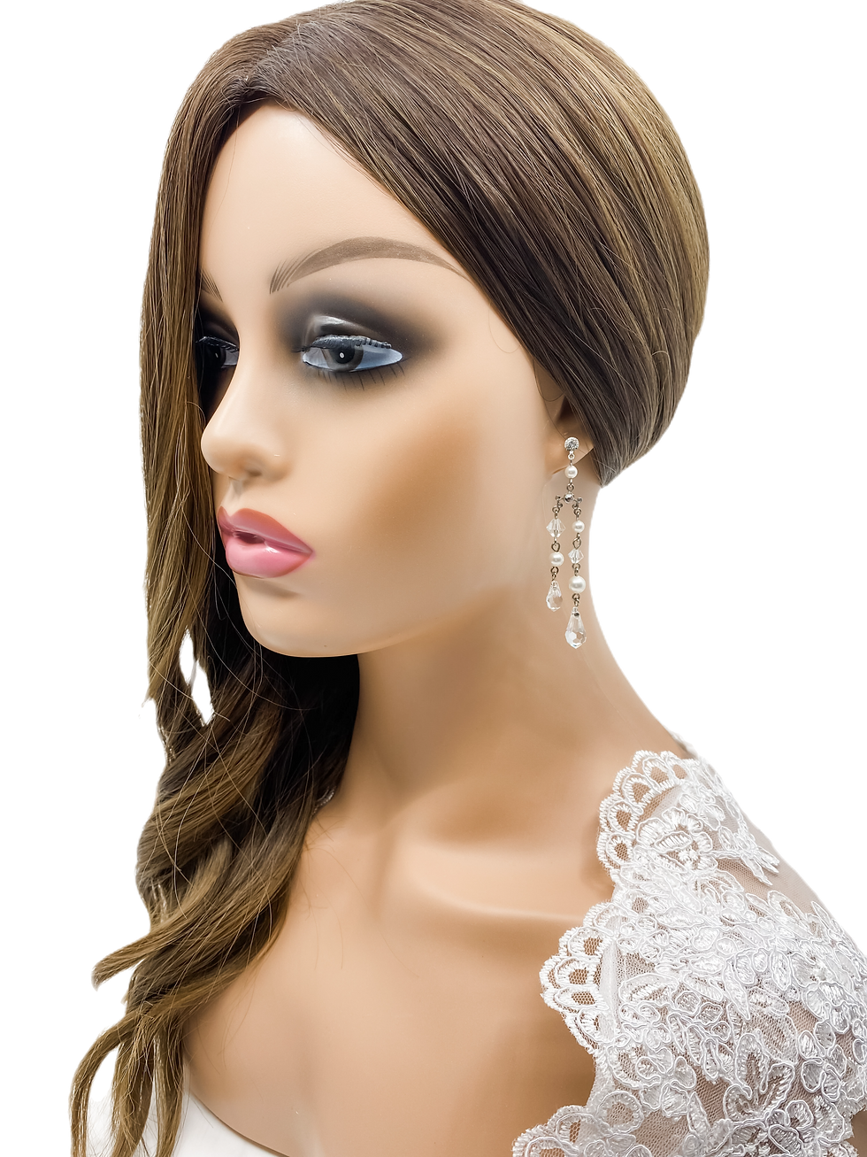 Thumbnail: Two Strand Swarovski Crystal and White Pearl Silver Earrings