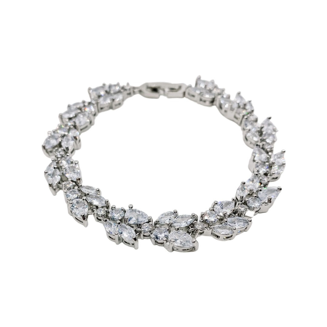 Silver Vintage Crystal Bridal Bracelet