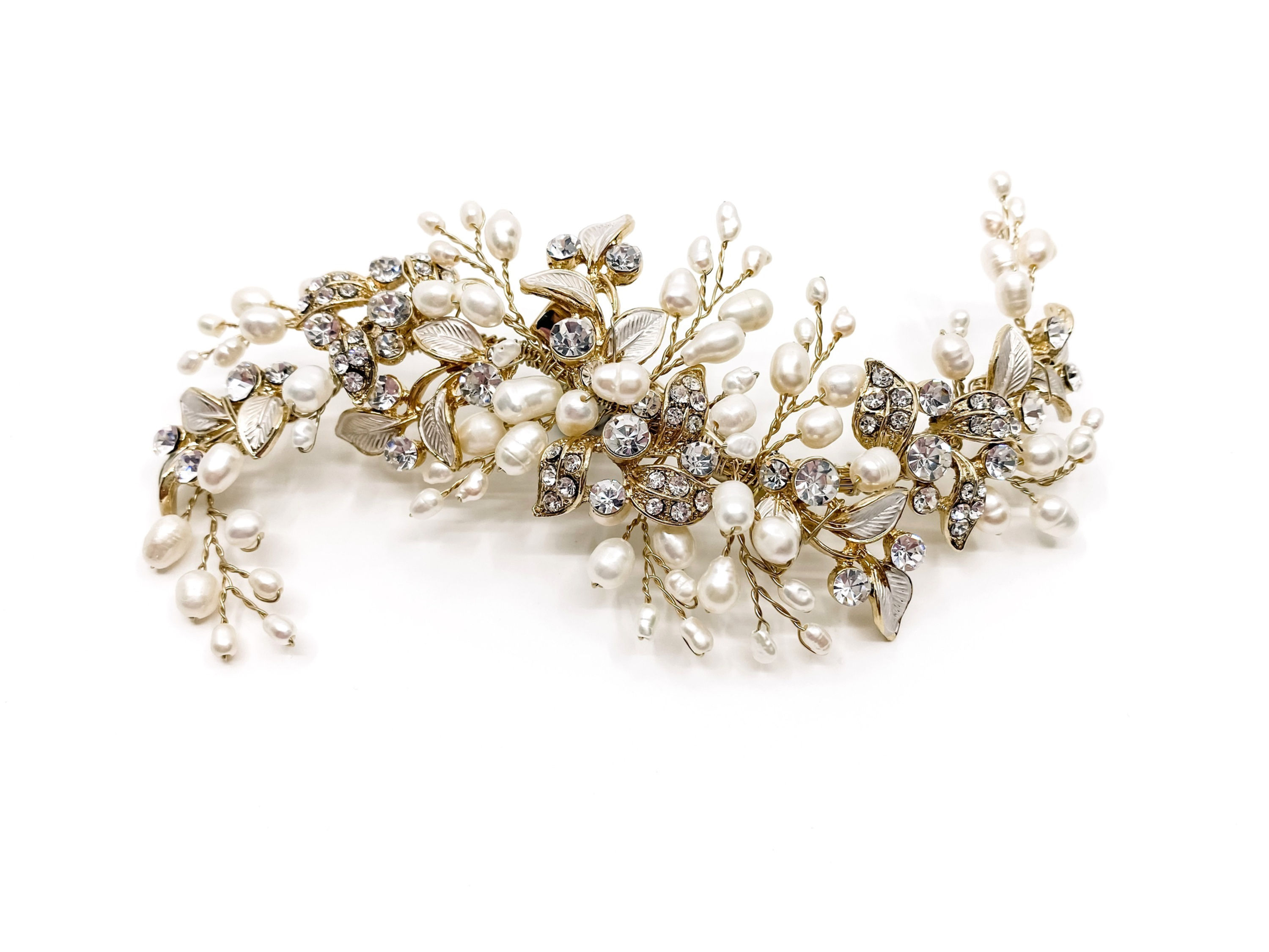 Gold Pearl bridal headpiece