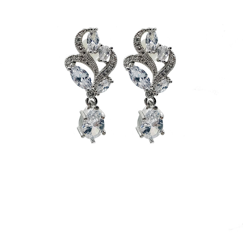 Thumbnail: Art deco gold teardrop bridal earrings