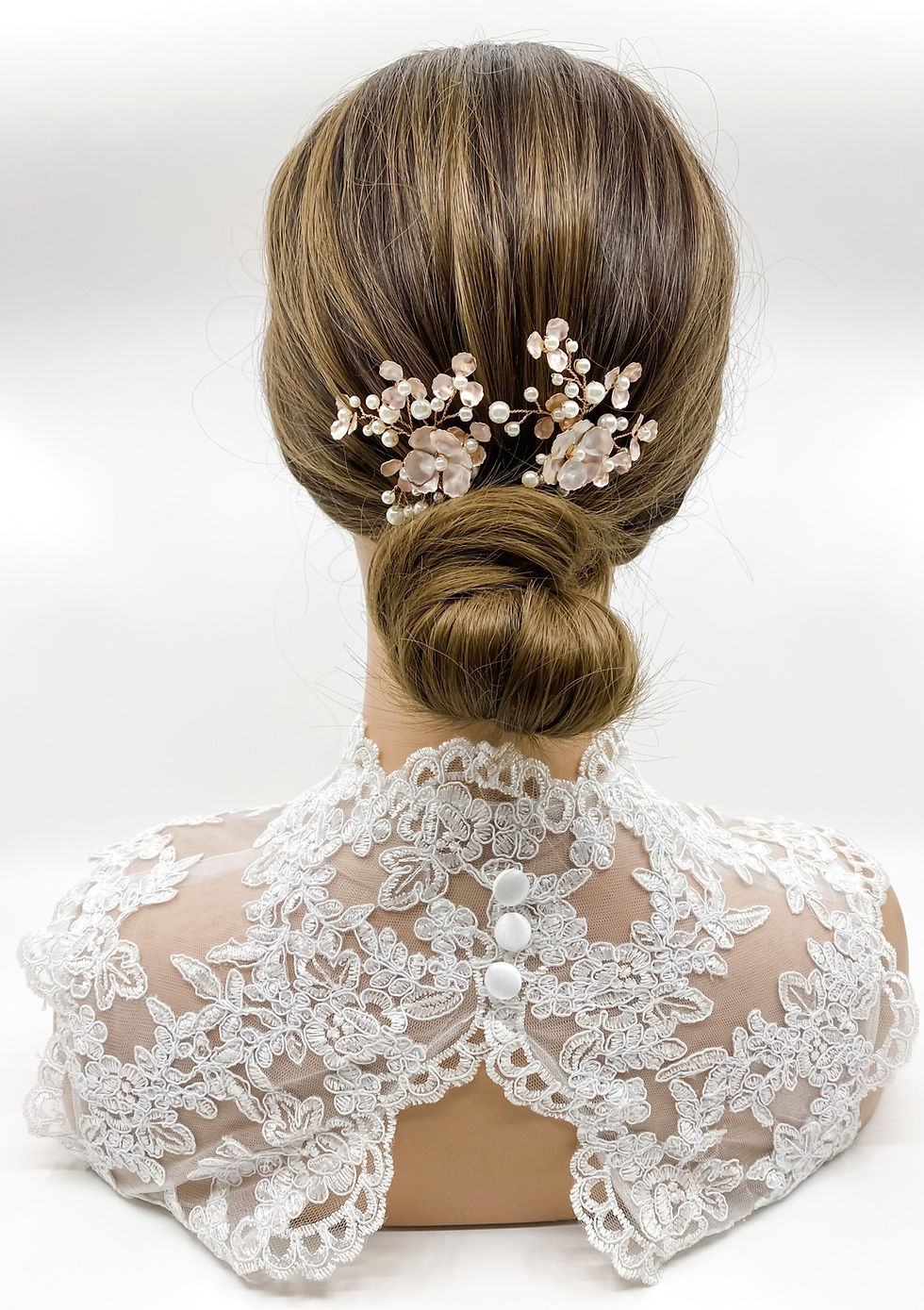 Thumbnail: Liz Rose Gold Floral Pearl Hairpins