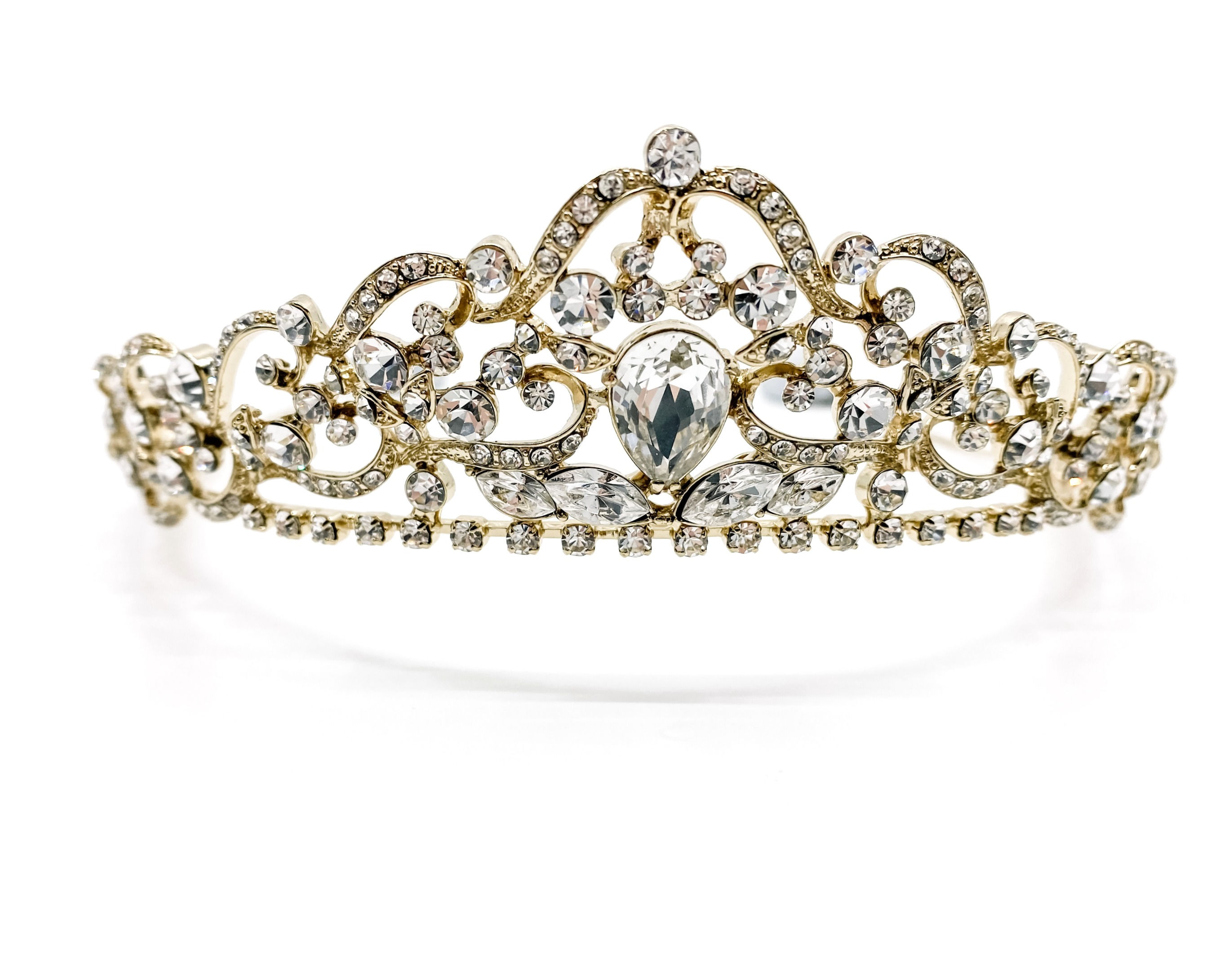Gold Crystal bridal crown