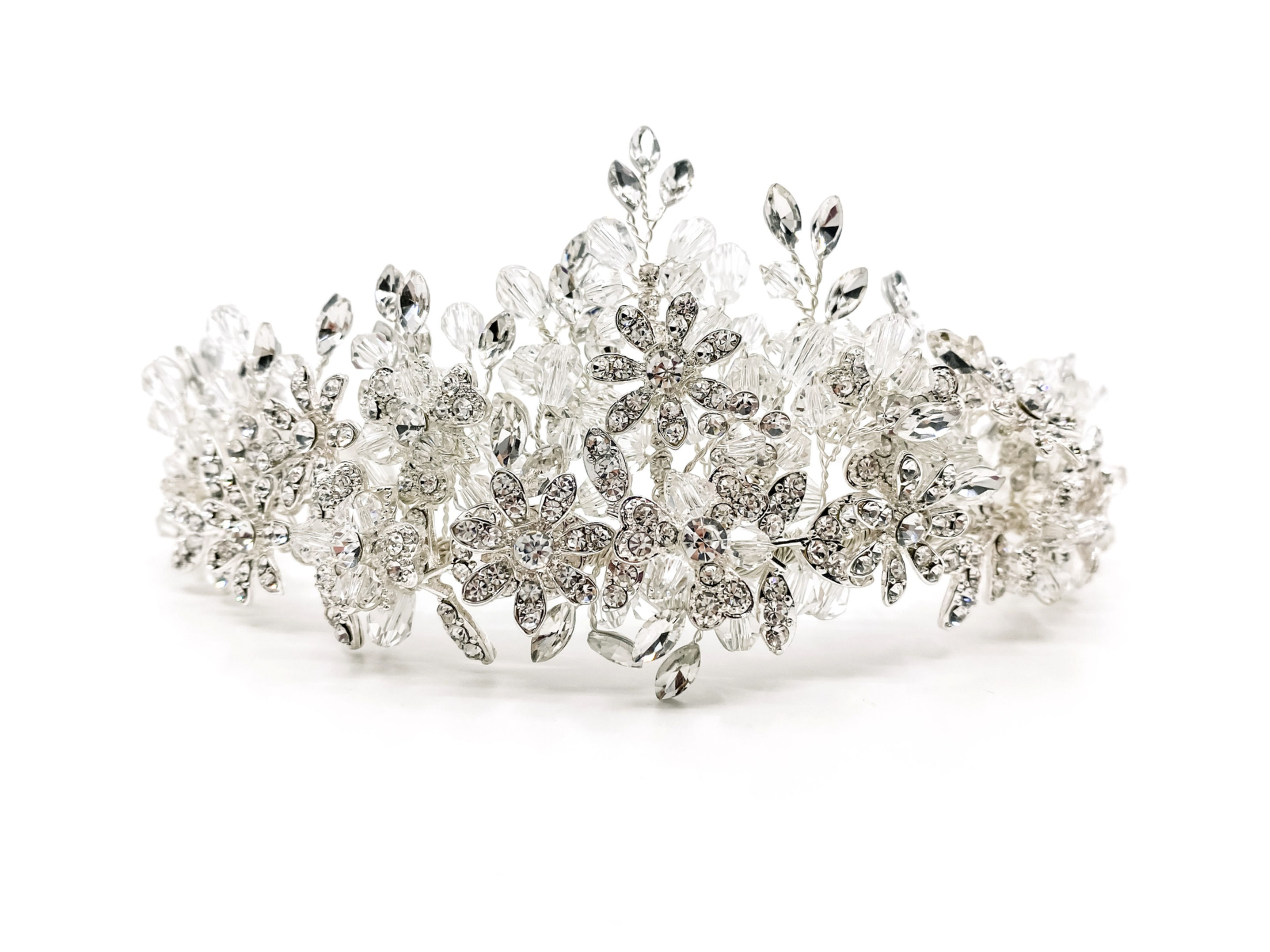 floral swarovski crystal bridal crown