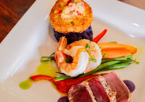 Seafood trio featuring 