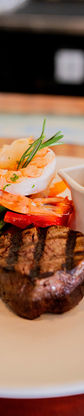 Surf & Turf with garlic jumbo shrimp and a 5oz. filet mignon