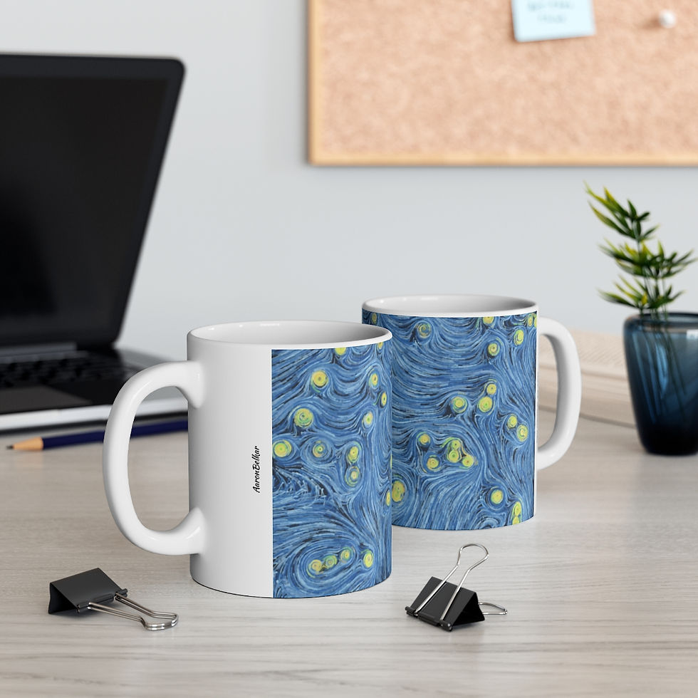 Coffee mug with abstract artwork print