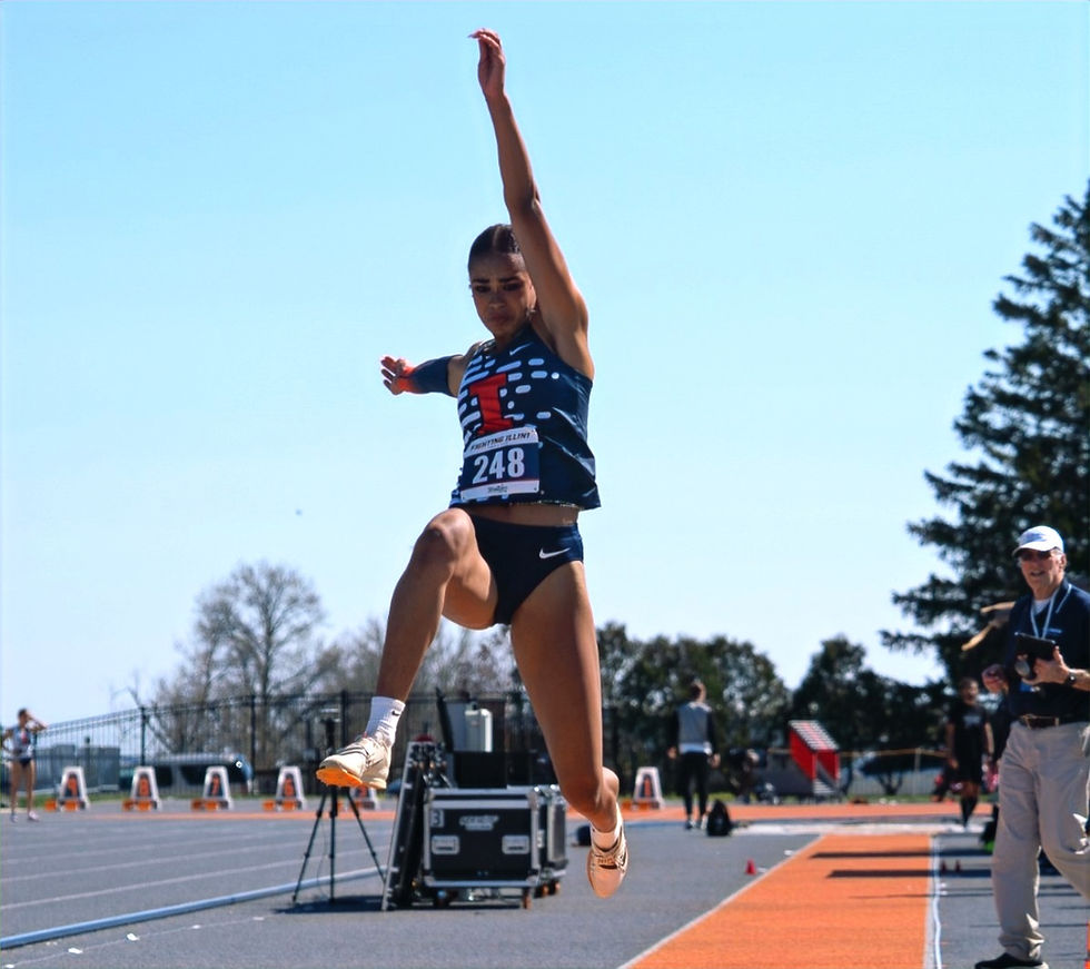 Dundrum South Dublin Athletics Club’s Elizabeth Ndudi jumps for University of Illinois where she is studying Business