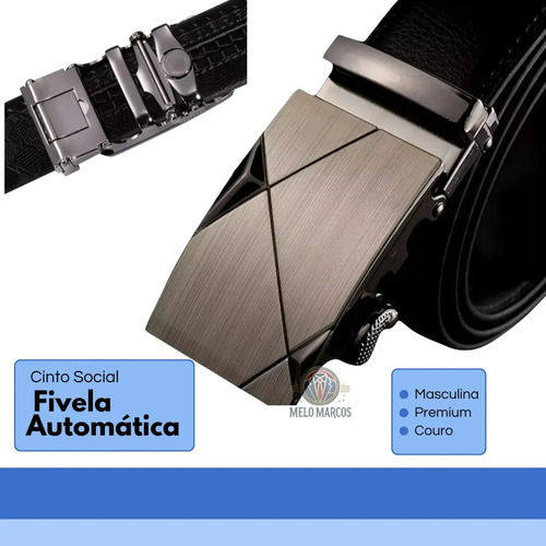 Miniatura: Cinto Social Masculino Em Couro Legitimo Fivela Automática