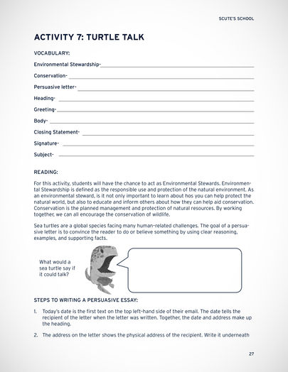 "SEA TURTLE ACTIVITY BOOK" SAMPLE PAGE 3