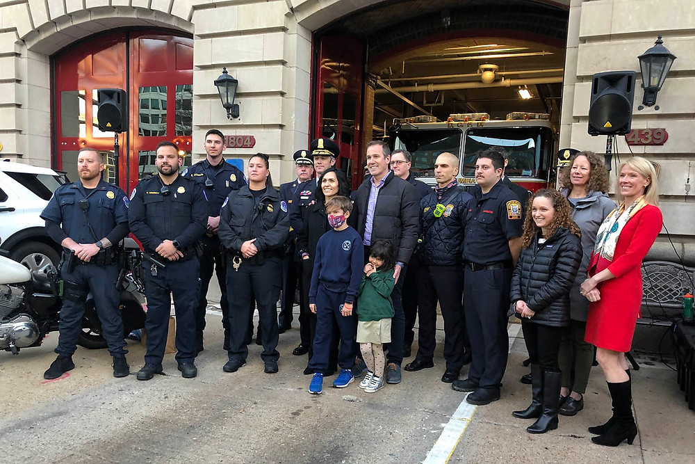 Delia Sommerville reunited with D.C. first responders who saved her life in October 2021 while suffering a heart attack while on a job