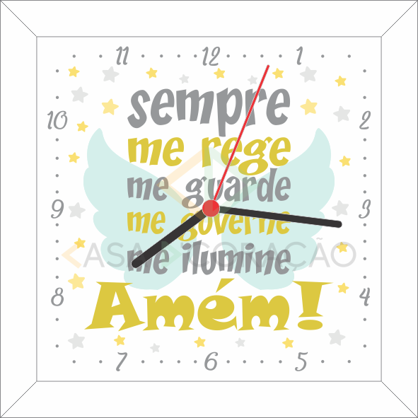Miniatura: 9007 - Relógio com moldura Santo Anjo