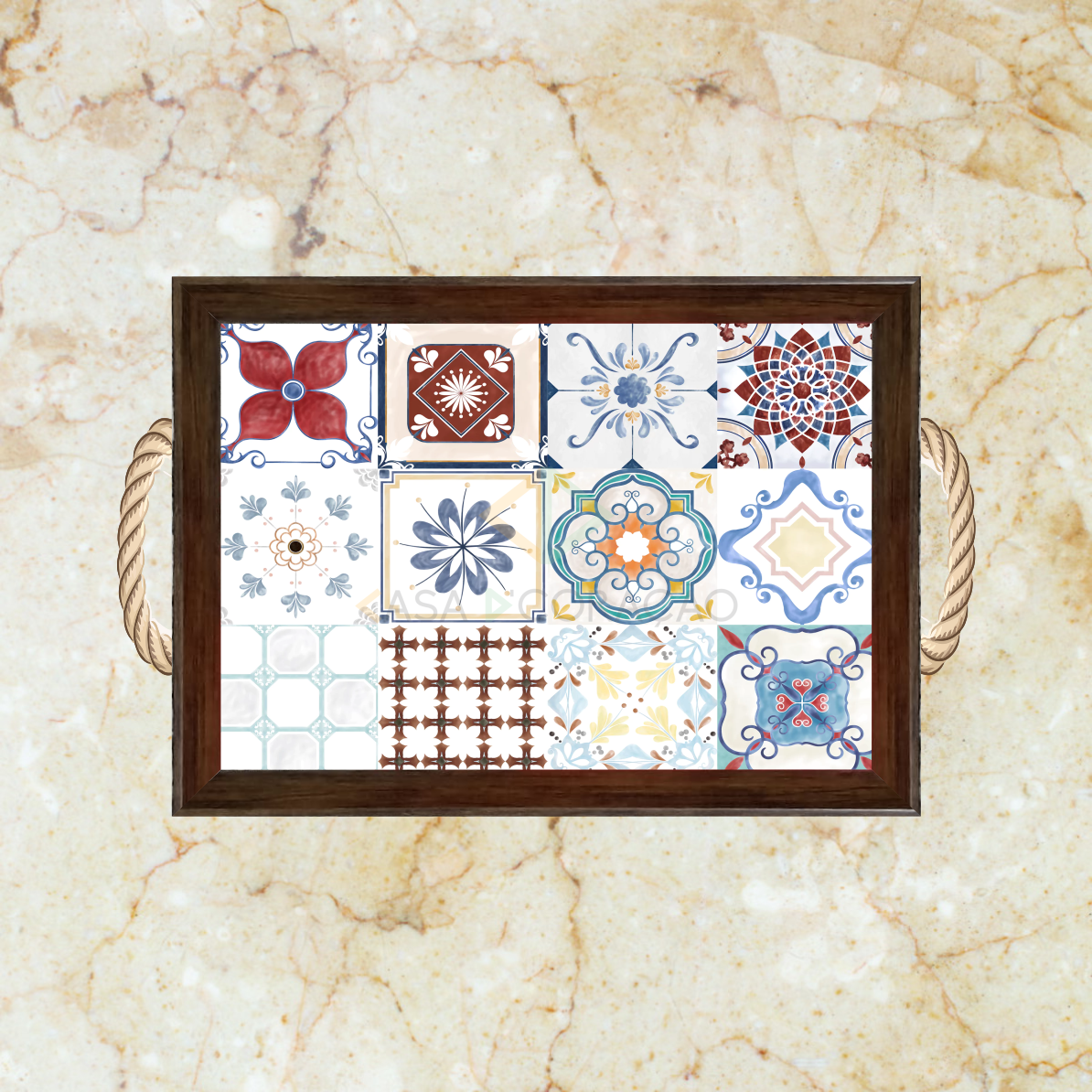 10004 - Bandeja Decorativa - Azulejos