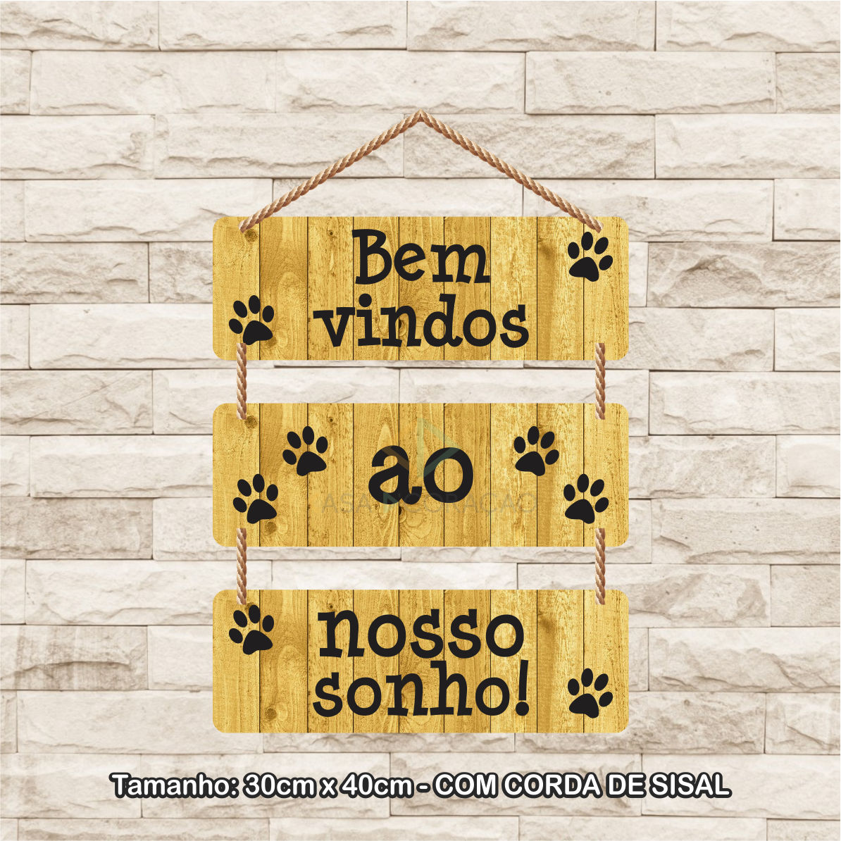 30093 - Placa Decorativa - Bem Vindos ao Nosso Sonho