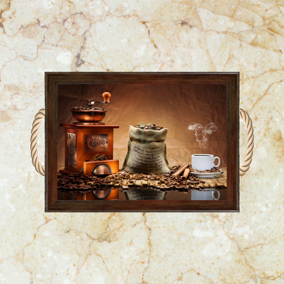 10025 - Bandeja Decorativa - Moedor de Café